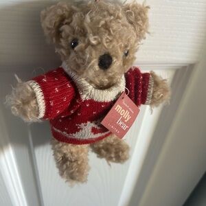 NWT Vintage Molly Bear Red and Cream Holiday Bear Ornament